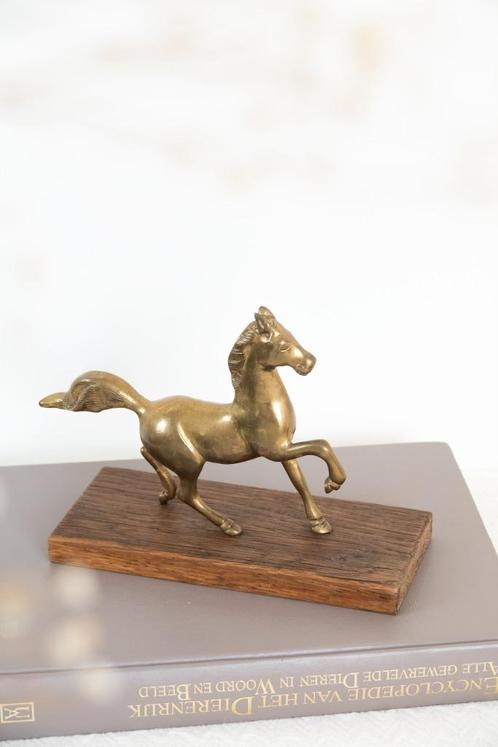Massief messing vintage paard, Antiek en Kunst, Antiek | Koper en Brons, Ophalen of Verzenden
