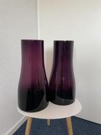 Set van 2 paarse glazen vazen, Overige kleuren, Ophalen of Verzenden, Minder dan 50 cm, Glas
