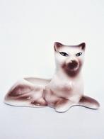 Vintage siamese kat bloempot beeldje beeld katten retro wit, Tuin en Terras, Bloempotten, Ophalen, Gebruikt, Binnen, Overige vormen