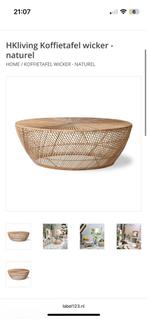 GEZOCHT: HKliving salontafel bijzettafel wicker naturel, Huis en Inrichting, Tafels | Salontafels, Ophalen, 50 tot 100 cm, Rond