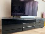 Tv meubel - zwart glanzend, 150 tot 200 cm, Ophalen of Verzenden, Zo goed als nieuw, Minder dan 100 cm