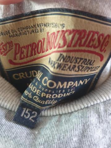 VINTAGE Longsleeve PETROL Jongen. Lichtgrijs, Maat 152 beschikbaar voor biedingen