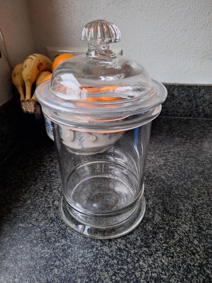 Franse glazen snoep- / koekjespot  Drageoir, Antiek en Kunst, Antiek | Glas en Kristal, Ophalen of Verzenden