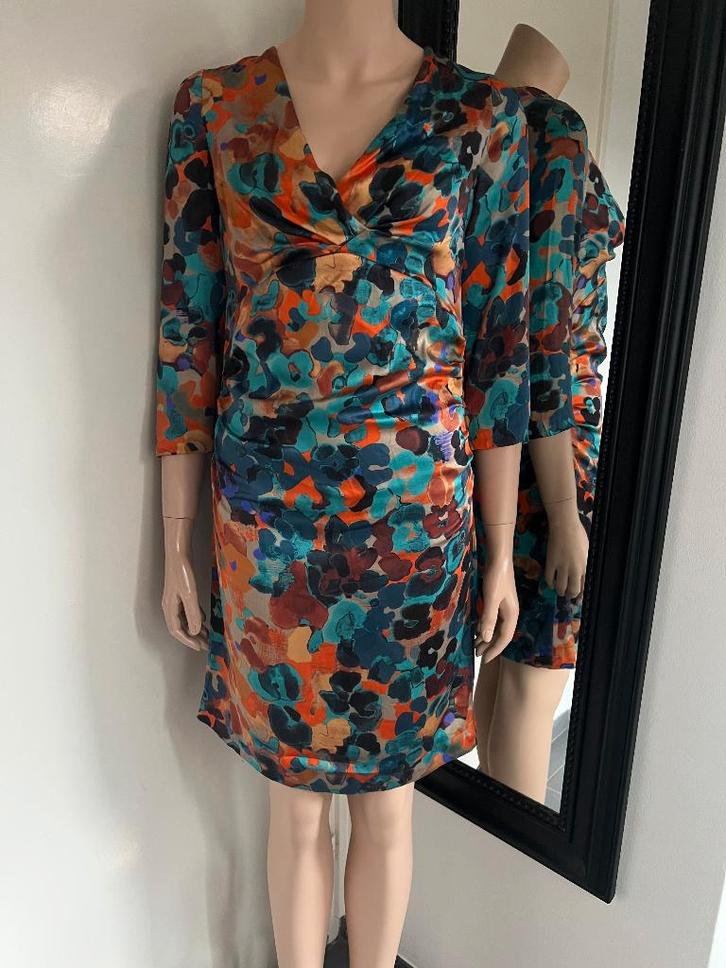 NATAN  zijden jurk  MAAT 38 (40)   ALS NIEUW, Kleding | Dames, Jurken, Zo goed als nieuw, Maat 38/40 (M), Blauw, Knielengte, Ophalen of Verzenden