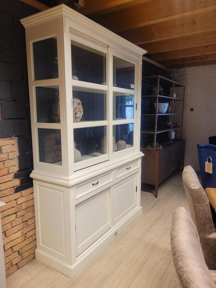 *ACTIE* Mooie Landelijke Witte Buffetkast/ Winkelkast (2528), Huis en Inrichting, Kasten | Buffetkasten, Gebruikt, 200 cm of meer