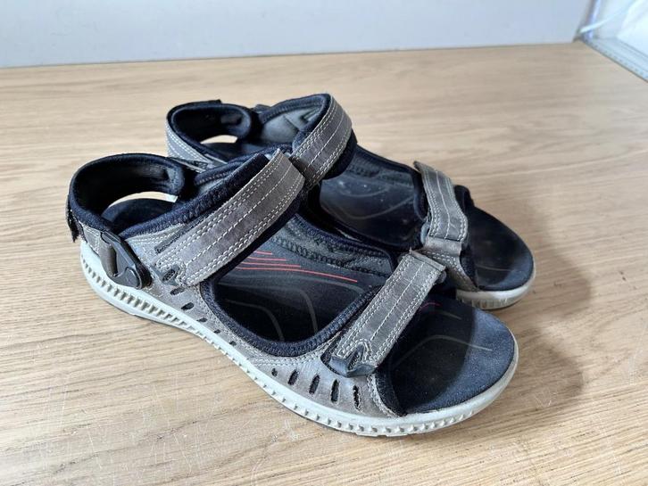 Ecco Jak Leather Sandalen Grijs/Bruin Maat 39, Kleding | Dames, Schoenen, Gedragen, Sandalen of Muiltjes, Bruin, Ophalen of Verzenden
