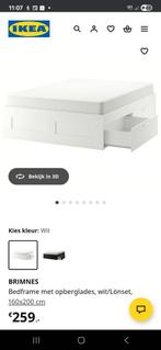 Ikea Brimnes Bed 160x200 met Lades - Wit, Huis en Inrichting, Slaapkamer | Bedden, Ophalen