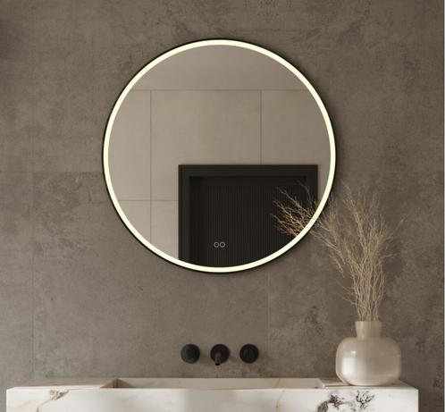 LED spiegel 80 cm met verwarming, zwart frame, kleurwissel, Huis en Inrichting, Badkamer | Badkamermeubels, Nieuw, Overige typen