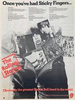 Paginagrote A3 advertentie ROLLING STONES release, Ophalen of Verzenden