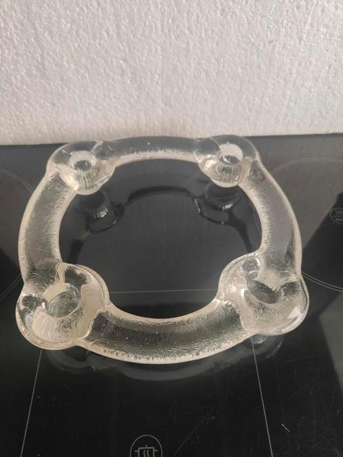 Pukeberg glazen ring kandelaar, Huis en Inrichting, Woonaccessoires | Kandelaars en Kaarsen, Zo goed als nieuw, Kandelaar, Minder dan 25 cm