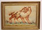 Paarden schilderij gesigneerd H.MAKKINK 47 zeldzaam, Ophalen