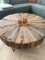 Tekoop houten salontafel 100cm, Ophalen, 100 tot 150 cm, Rond, 50 tot 100 cm
