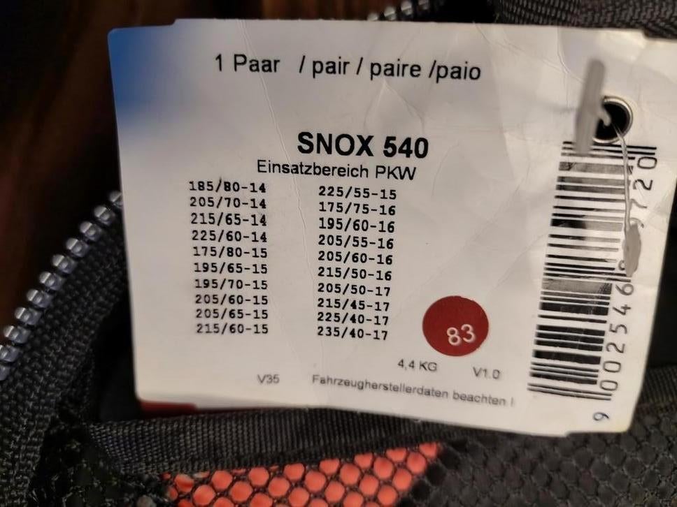 Pewag Snox 540 Sneeuwkettingen - Nieuwstaat!, Auto diversen, Sneeuwkettingen, Ophalen of Verzenden, Zo goed als nieuw