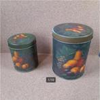 Vintage Blikken Voorraadbus Set met Fruitmotief, Ophalen of Verzenden, Gebruikt, Overige