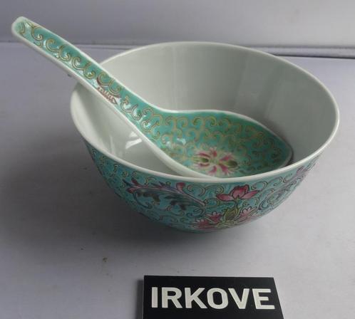 CHINESE KOM MET LEPEL * Porselein * Zhongguo Jingdezhen *, Antiek en Kunst, Antiek | Porselein, Verzenden