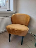 Fauteuil stoel okergeel woood, Ophalen, Minder dan 75 cm, Zo goed als nieuw, Stof