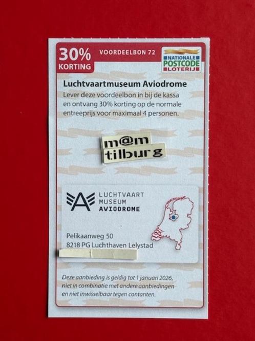 Voordeelbon 72 Luchtvaartmuseum Aviodrome 30% korting, Tickets en Kaartjes, Musea, Drie personen of meer, Kortingskaart