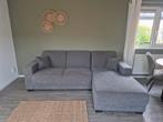 Hoekbank grijze stof 260 cm breed, Ophalen, Zo goed als nieuw, Stof