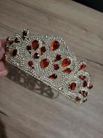 Gouden Tiara met Rode Strass Stenen henna, Overige materialen, Nieuw, Ophalen of Verzenden, Goud