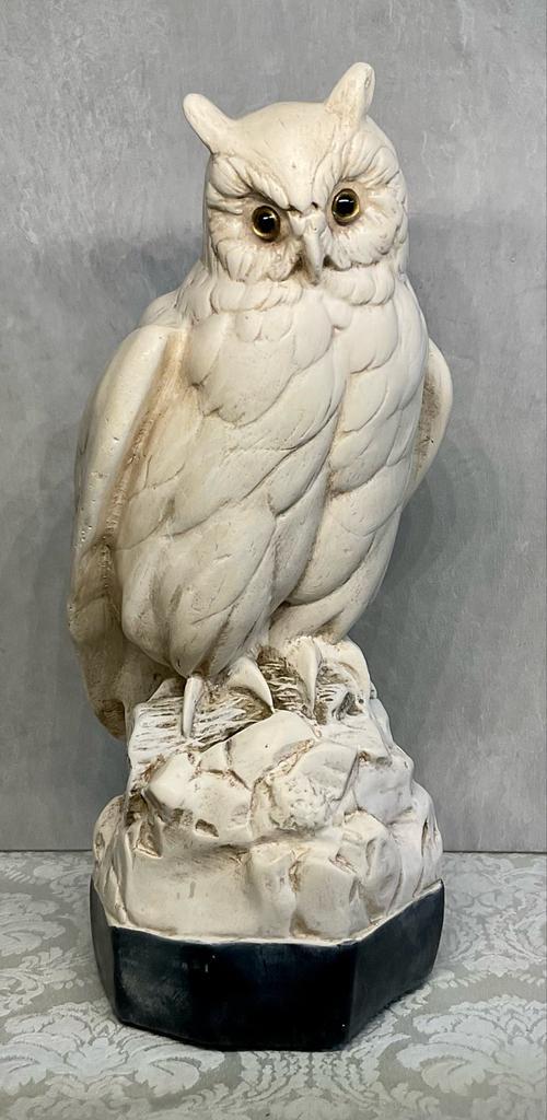 Uil Oehoe decoratief  Beeld, Tuin en Terras, Tuinbeelden, Zo goed als nieuw, Dierenbeeld, Steen, Ophalen of Verzenden