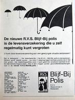 5 vintage advertenties reclames RVS verzekeringen 1965-76, Verzamelen, Ophalen of Verzenden, Gebruikt, Overige typen