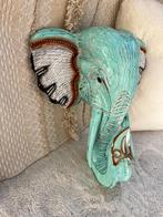 Nieuw houten olifantenkop mintgroen, Ophalen of Verzenden, Nieuw