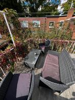 Tuinset incl tafel met glasplaat en kussens, Ophalen of Verzenden, Gebruikt