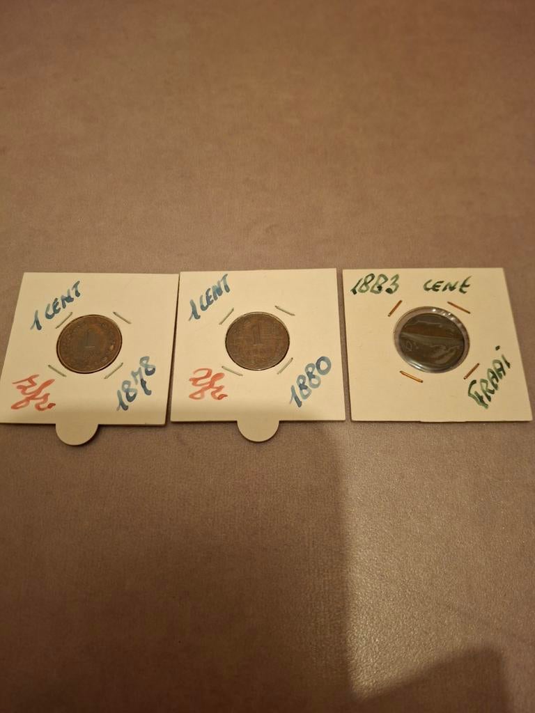 Munt Nederland 1 cent 1878 1880 1883, Postzegels en Munten, Munten | Nederland, Ophalen, Koning Willem III, 1 cent, Losse munt