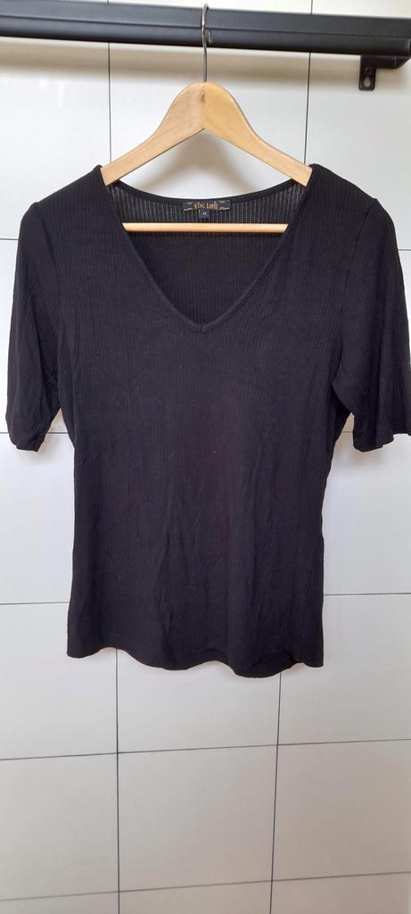 King louie uni rib V hals top maat M, Kleding | Dames, T-shirts, Zo goed als nieuw, Zwart, Korte mouw, Ophalen of Verzenden