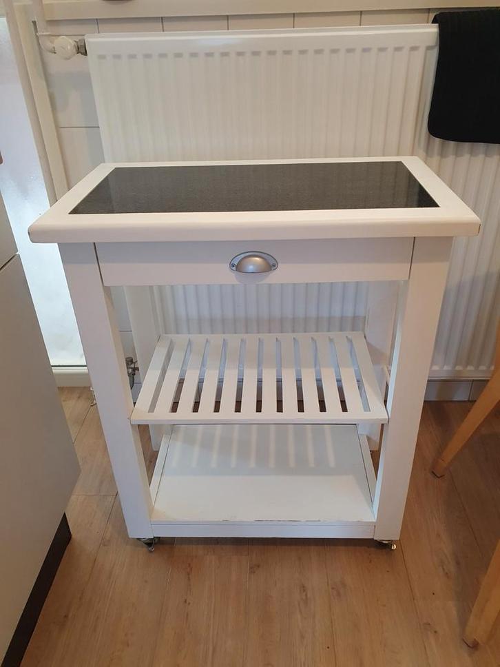 Keukentrolley / Bijzettafel Wit, Huis en Inrichting, Keuken | Keukenelementen, Ophalen of Verzenden