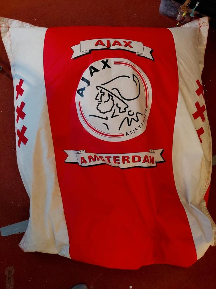 Ajax Zitzak - Ideaal voor de Fan!, Huis en Inrichting, Woonaccessoires | Kussens, Gebruikt, Rood, Vierkant, Ophalen of Verzenden