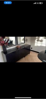 IKEA Besta Zwart Hoogglans Dressoir / opberger, Ophalen, Kunststof, 150 tot 200 cm, Zo goed als nieuw