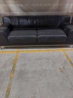 Zwarte leer bank, Ophalen of Verzenden, Leer