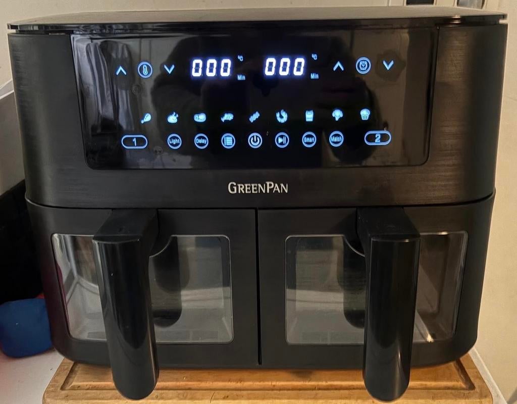 Greenpan Dual Zone Airfryer 8L - BPA Vrij, Witgoed en Apparatuur, Airfryers, Ophalen of Verzenden, Zo goed als nieuw, Airfryer