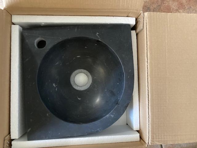 Nieuwe Fonteinset Rond Hoek Antraciet, Huis en Inrichting, Badkamer | Badkamermeubels, Nieuw, Wasbak of Wastafel, Minder dan 100 cm