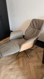 Luxe design elektrische relax stoel draai fauteuil leer hout, Ophalen of Verzenden, Zo goed als nieuw, Hout, 50 tot 75 cm
