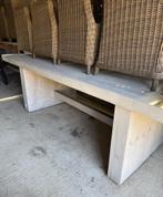 Tuinset met Wicker Stoelen en Houten Tafel, Tuin en Terras, Ophalen of Verzenden, Gebruikt, Rechthoekig, Hout