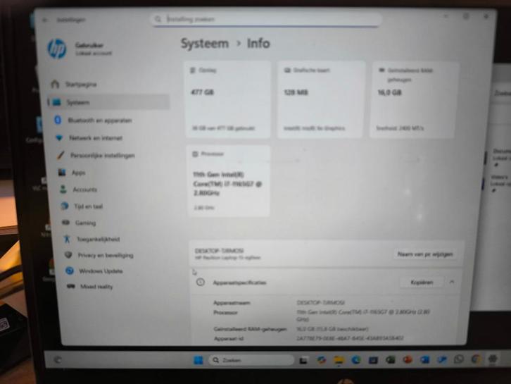 hp pavilion 15eg0xxx, Computers en Software, Windows Laptops, Zo goed als nieuw, 15 inch, SSD, 2 tot 3 Ghz, 16 GB, Qwerty, Ophalen