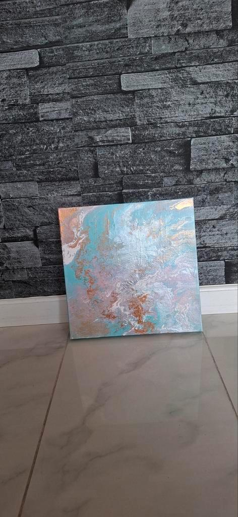 Abstract schilderij - decoratie, 29 x 30 cm, Antiek en Kunst, Kunst | Schilderijen | Abstract, Ophalen of Verzenden