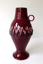 Keramiek vaas met oor donkerrood en lava Föhr Germany 968-g, Antiek en Kunst, Antiek | Keramiek en Aardewerk, Ophalen of Verzenden