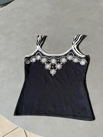 Zwart/witte Philippe Carat top, maat L = S beschikbaar voor biedingen