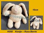 K050 Konijn : badstof konijntje (10cm), Kinderen en Baby's, Speelgoed | Knuffels en Pluche, Ophalen, Zo goed als nieuw, Konijn
