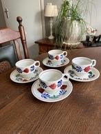 Boerenbont Koffiemokken & Schoteltjes - 4 Stuks, Antiek en Kunst, Antiek | Servies los, Ophalen of Verzenden