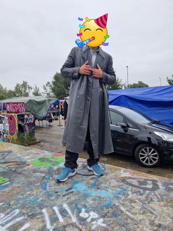 Lange leren vintage jas (klassieker) beschikbaar voor biedingen
