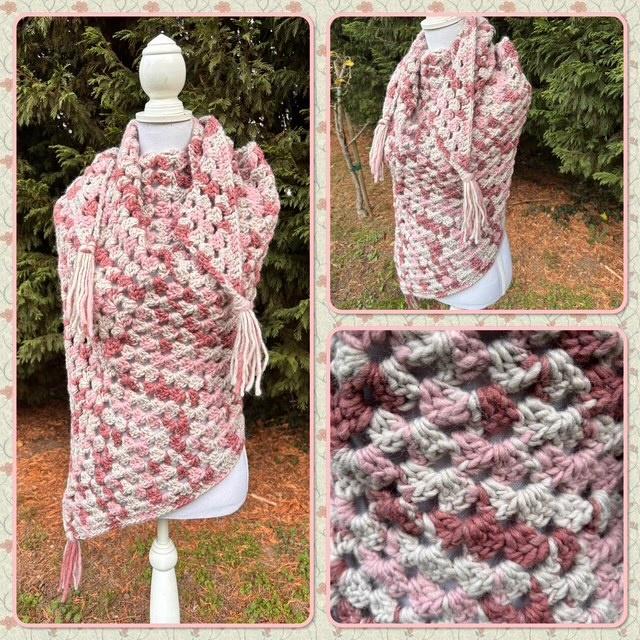 Feestdagtip! Mooi Gehaakte Omslagdoek met 10% Alpaca Wol, Kleding | Dames, Mutsen, Sjaals en Handschoenen, Nieuw, Sjaal, Maat 38/40 (M)