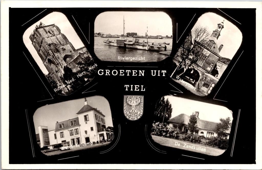 Groeten uit Tiel - 4 ansichtkaarten, Verzamelen, Ansichtkaarten | Nederland, Verzenden, 1960 tot 1980, Ongelopen, Gelderland