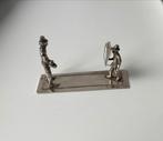 Hollands miniatuur zilveren vader en zoon met vlieger, Antiek en Kunst, Ophalen of Verzenden