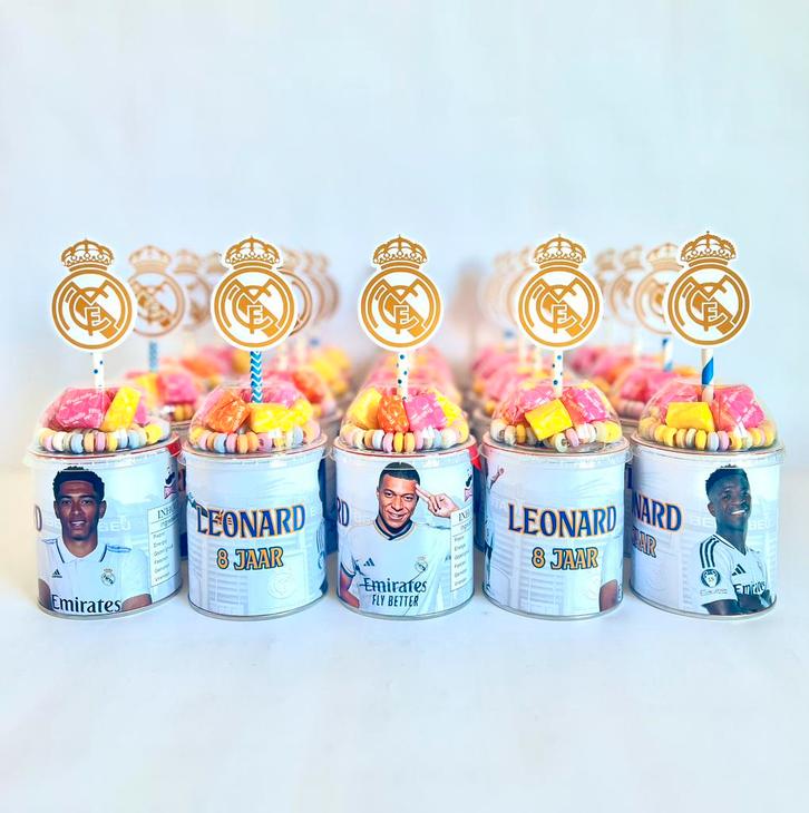 Real Madrid voetbal Pringles traktatie, Hobby en Vrije tijd, Feestartikelen, Nieuw, Feestartikel, Verjaardag, Ophalen of Verzenden