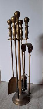 Haardstel in messing, Huis en Inrichting, Haarden, Ophalen of Verzenden, Gebruikt, Vrijstaande haard, Houthaard