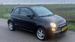 Fiat 500 cabrio 1.2 C 2014 Zwart zwart zwart, Auto's, Fiat, Voorwielaandrijving, 4 cilinders, Cabriolet, Zwart